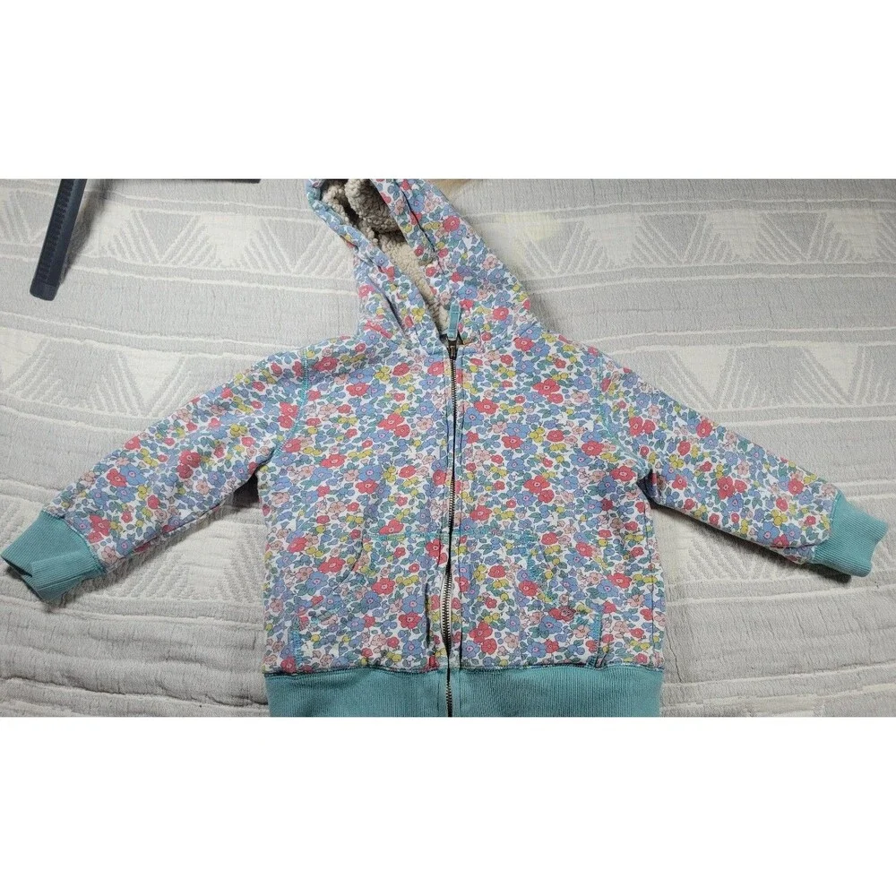 Boden Girls‎ Floral Sherpa-Lined Zip Hoodie – Size 5–6Y (116cm)